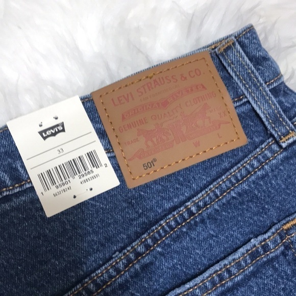 Nwt Levi 501 High Rise Denim Shorts Size 33 - Picture 14 of 16